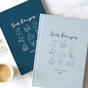 Livre de recettes personnalisé Livre de recettes personnalisé pour jeunes mariés Cadeaux pour couples Saint-Valentin Nom Livre de recettes Livre de cuisine familial Journal de cuisine pour couples