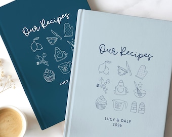 Aangepaste receptenboek Gepersonaliseerde pasgetrouwde kookboek naam koppels Receptenboek Familie kookboek Kookboek voor bruid en bruidegom