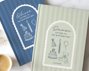 Boys Birthday Letters Personalized Birthday Guestbook Birthday Interview Journal Little Boy Birthday Party Book