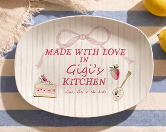 Gigi's Kitchen Platter Custom Grandma Serving Dish Grandma Gifts for Mother's Day Gigi Gift Pregnancy Announcement to Grandma