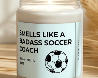 Fußball-Trainer-Geschenk Duftkerze Personalisierte Fußball-Trainer-Anerkennungs-Geschenke Ende der Saison Danke für das Trainieren des Mädchen-Fußballs
