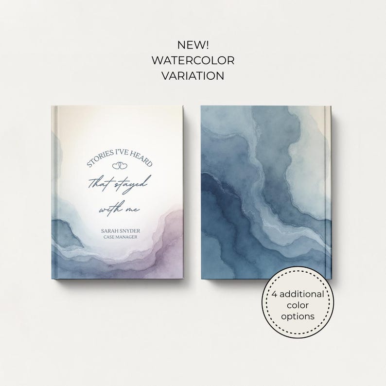 Personalized Case Manager Gift Custom Writing Journal for Licensed Clinical Social Worker LCSW Gifts Therapist Office Mental Health Book Watercolor