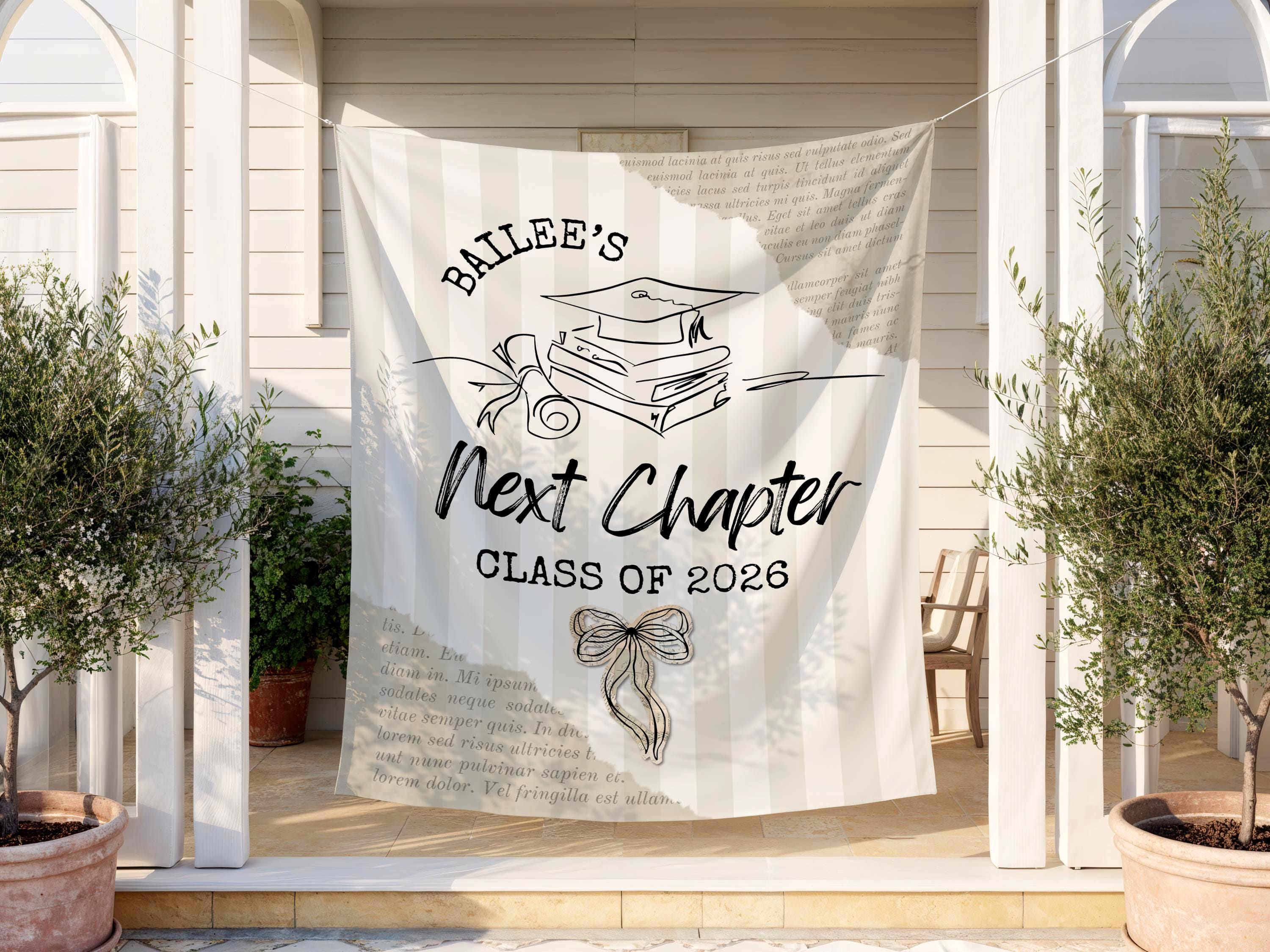 Next Chapter Graduation Party Banner Custom Graduation Book Theme ...