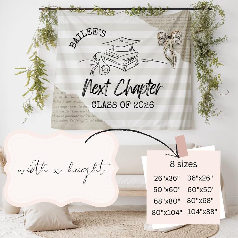 Next Chapter Graduation Party Banner Custom Graduation Book Theme ...