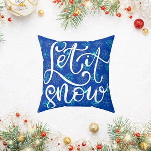 Cozy Holiday Decor Pillow, &quot;Let It Snow&quot; Accent Cushion, Winter Home Decoration, Gift for Nature Lovers, Festive Throw Pillow