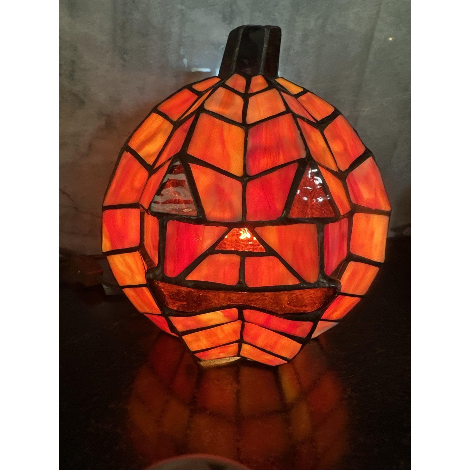 Stain Glass Pumpkin Lamp - Etsy