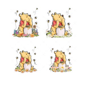 50 classic pooh bear Family Bundle T-shirt Sublimations Pregnancy Announcement family designs, Mommy to Bee Daddy to Bee, grandma Bee  png
