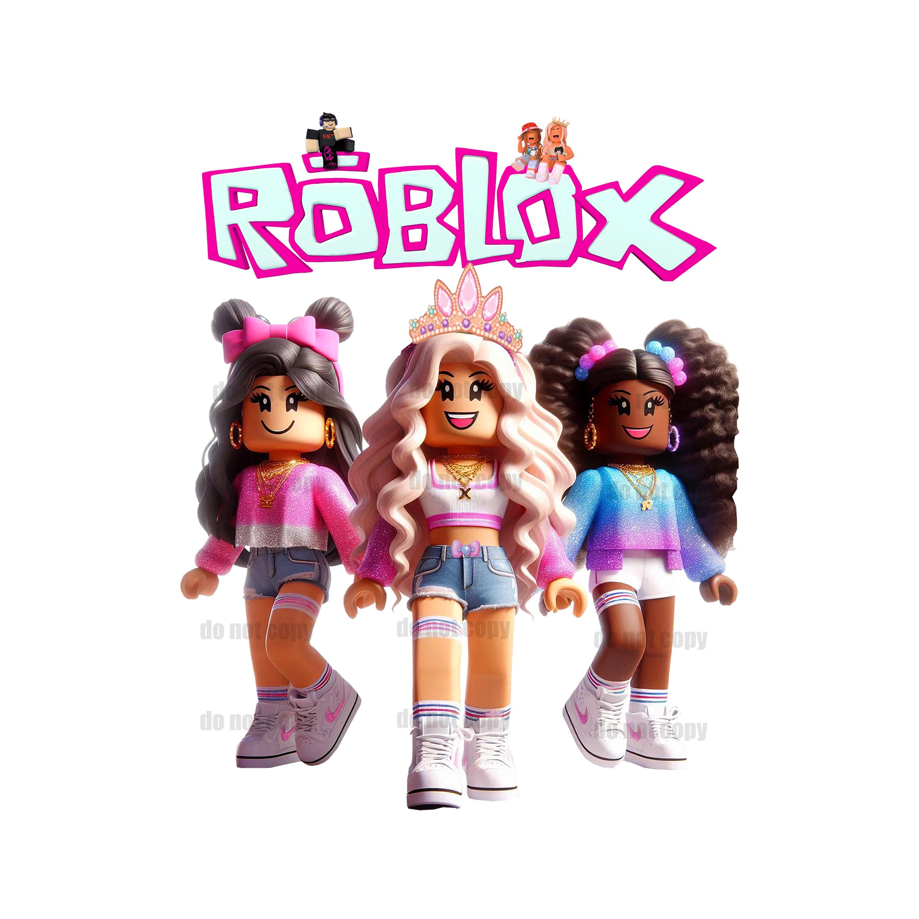 Roblox girls party png bundle , roblox girls clipart png ,white blonde roblox png black roblox girl asian roblox girl png  party decore5png