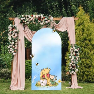 blue Pooh Book Backdrop/8x5 Feet  Giant blue Classic Winnie The Pooh Backdrop in DIGITAL 5 FILE / Instant Download +pooh backdrop balloons