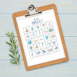 Tarjetas de bingo para baby shower / Juego de baby shower bonito / Baby shower estético / Actividades para baby shower / Idea para baby shower / Baby shower de niño