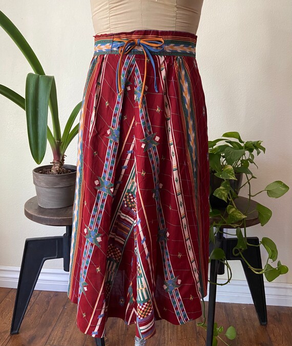 1970s southwestern print rayon skirt | Etsy