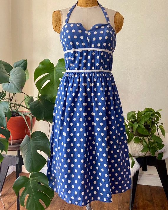 80s does 50s sweet polka dot sun dress SZ 6
