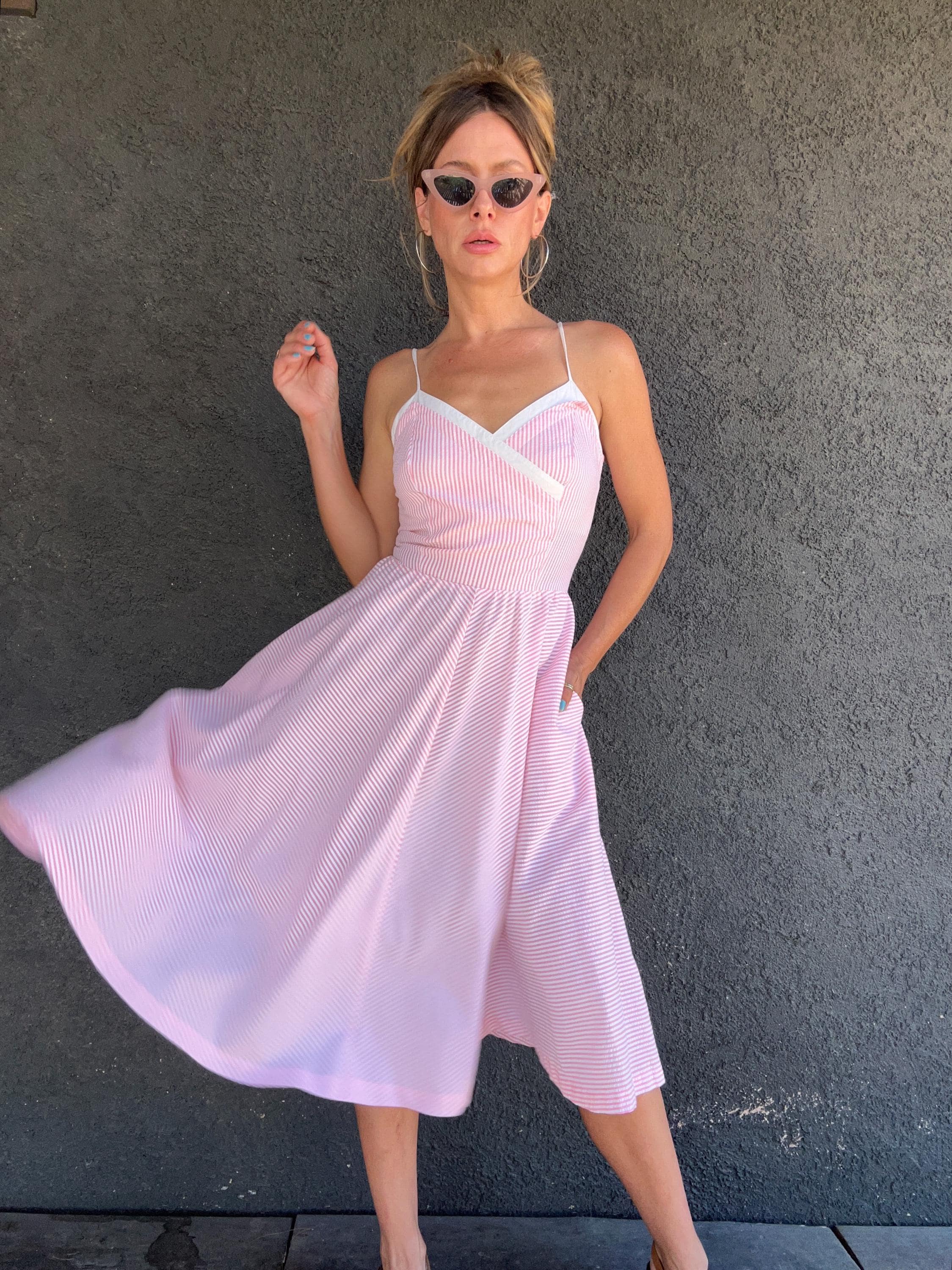 Seersucker Midi Dress - Etsy Seersucker Midi Dress - Etsy