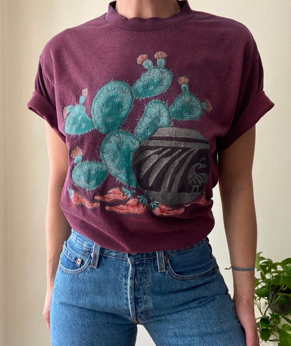 Single stitch Arizona cactus tshirt size