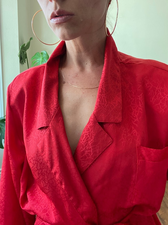 80s Fredricks of Hollywood BOSS cherry red robe - image 6