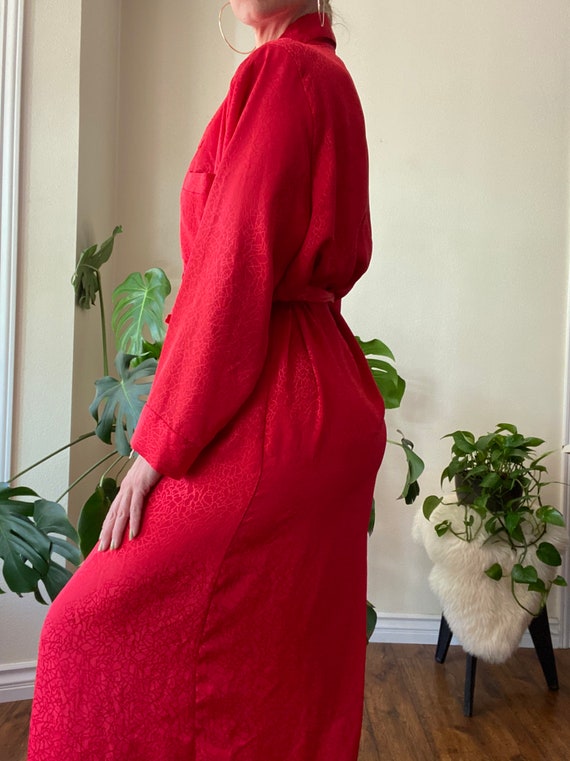 80s Fredricks of Hollywood BOSS cherry red robe - image 3