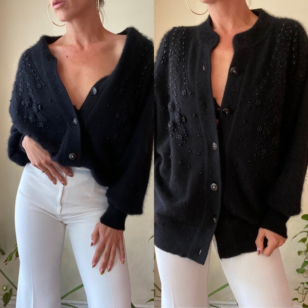 angora cropped cardigan