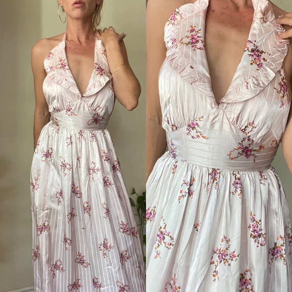 Pale pink halter dress online