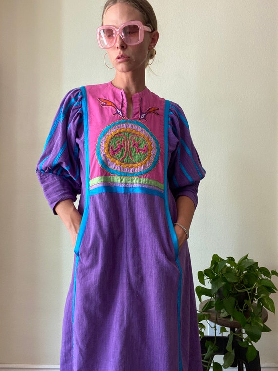 60’s 70’s hippie boho long ethnic house dress SZ m