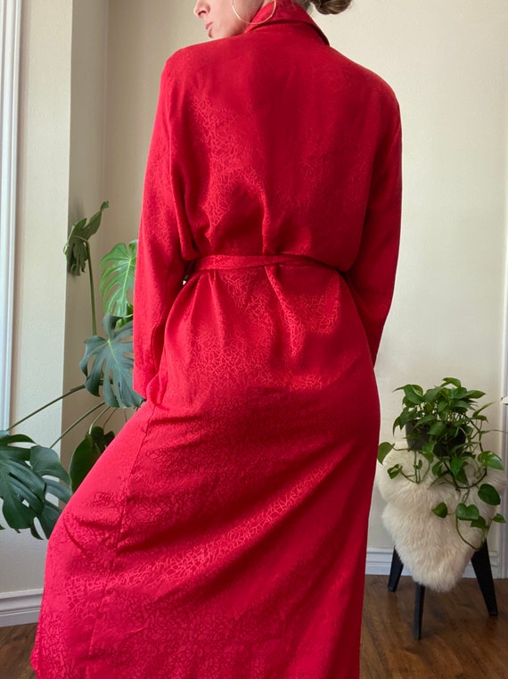 80s Fredricks of Hollywood BOSS cherry red robe - image 5
