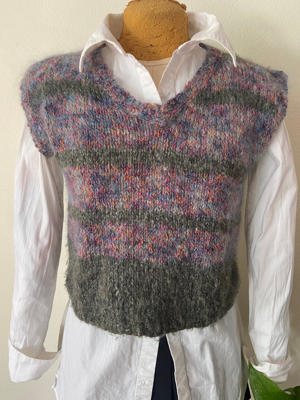 Mohair wool blend sweater vest top | Etsy