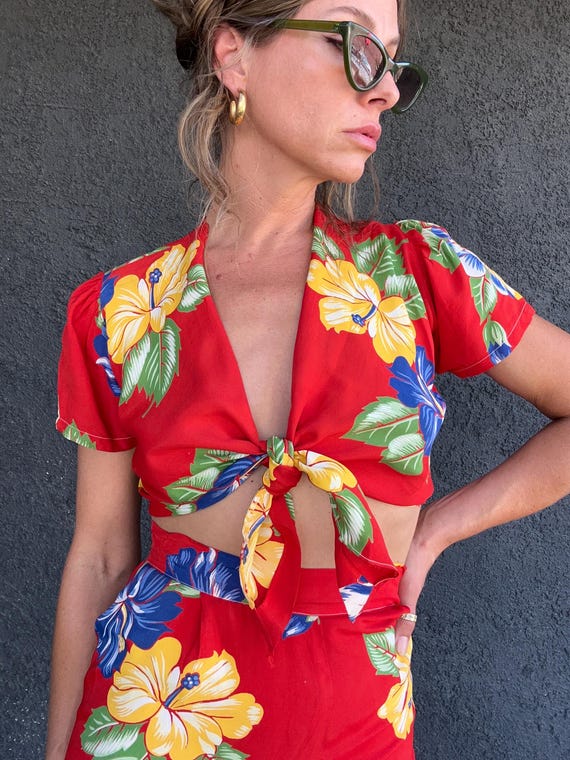 1930’s 30’s 1940’s 40’s cold rayon Hawaiian Beach… - image 3