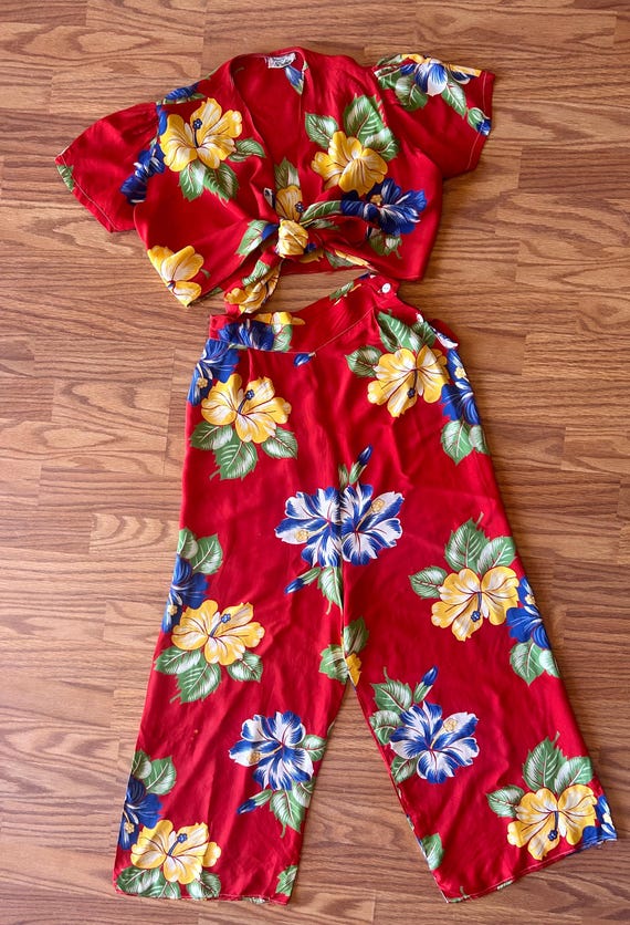 1930’s 30’s 1940’s 40’s cold rayon Hawaiian Beach… - image 4