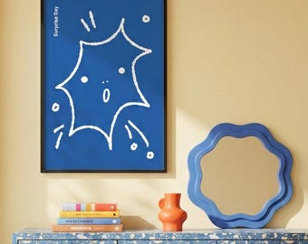 Surprise Day Poster Firework Celebration Illustration Wall Decor Digital Download