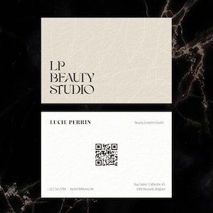 Beauty Content Creator Business Cards | Minimalist QR Code Design, 300gsm Matte Stock