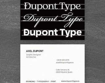 Graphic Designer Business Cards | Dupont Type Black Typography | Semi-Custom Print