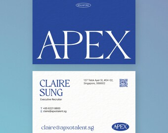 HR Executive Business Cards | Midnight Blue Apex Design, Semi-Custom 300gsm