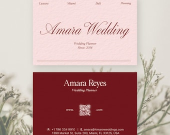 Wedding Planner Business Cards | Amara Ivory Rose Gold Luxury Design (Semi-Custom)
