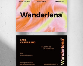 Travel Creator Business Card | Orange Gradient Digital Nomad Design | Semi-Custom 300gsm