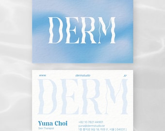 Esthetician Business Cards | Derm Aqua Skin Therapy | Semi-Custom Print & Ship