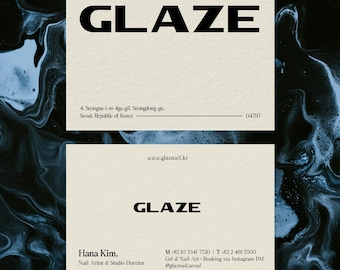Nail Artist Business Cards | Glaze Glossy Pink Studio Design | Semi-Custom 300gsm Matte Finish