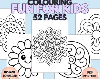 Mandala Coloring Book for Kids: 50+ Fun Designs (Digital Download)