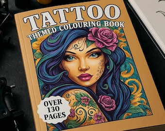 Målarbok för tatuering: 130+ sidor med bläckkonst (digital nedladdning)