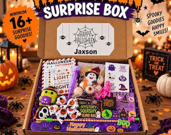 Personalised Halloween Gift Box for Kids, Halloween Surprise Box, Letterbox Halloween Gift