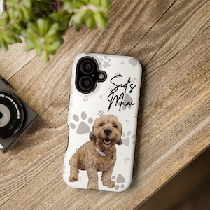 Personalized Dog Photo Phone Case: Custom Pet Portrait Gift for Dog Mom