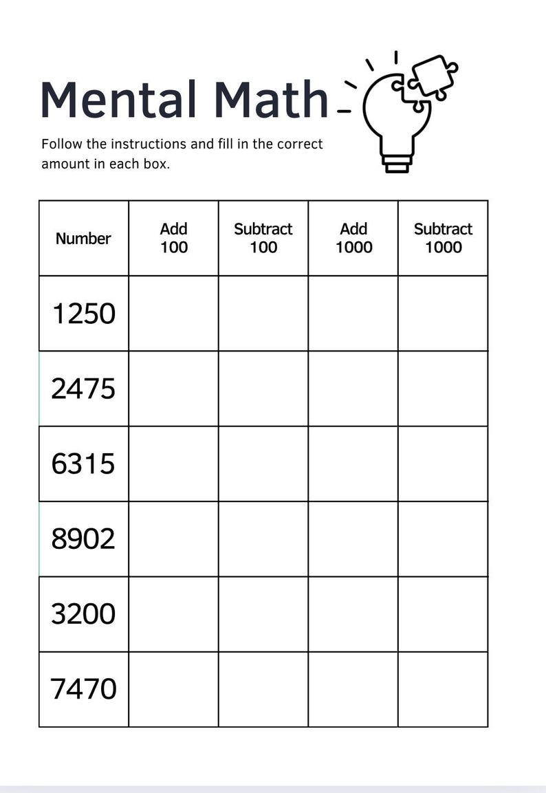 Fun and Easy Maths Book for Kids | Printable Activity Workbook ...