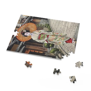 Traditional Japanese Geisha Puzzle - 120, 252, 500 Pieces | Unique Gift for Art Lovers, Family Fun, Home Decor, Collectibles