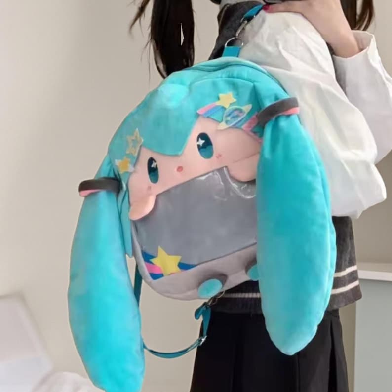 Anime Hatsune Miku Backpack, Anime Cosplay School Laptop Bag, Gift for her image 5