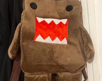 Domo Kun school backpack,  anime Brown Stuffed Bag