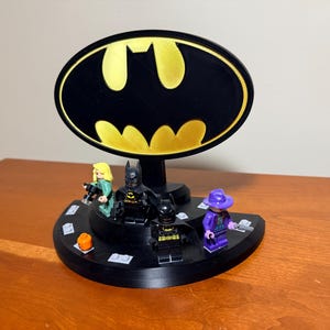 Soporte de exhibición para minifiguras de Lego Batman: decoración de escritorio de superhéroes, expositor para coleccionistas, regalo para fans.