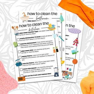 Room by Room Cleaning Printable for Kids, Editable