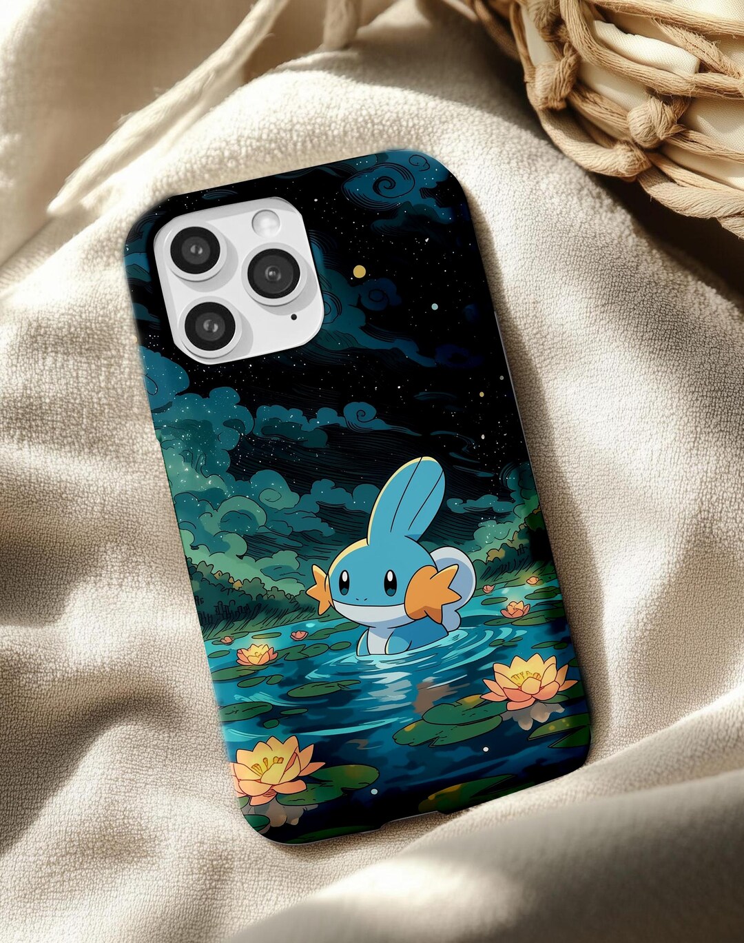 Mudkip Pokemon iPhone Case, Cute Water Pokemon Phone Case, Anime Night ...