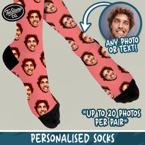 Custom Face Socks – Personalised Photo Socks for Him or Her – Funny Picture Socks – Groomsmen Gift – Dad Mom Husband Wife Gift Idea