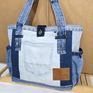 Sholder Jeans Hobo Bag, Denim purse ,Patchwork Denim bag, Boho Market Bag, Recycle Handbag (DDP included)