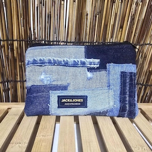 Pochette patchwork in denim – Mini borsa in jeans riciclati