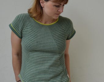 SAEND T, Knitting pattern, T-shirt,  women, (tee) bust circumference 78-151 cm, engl and german